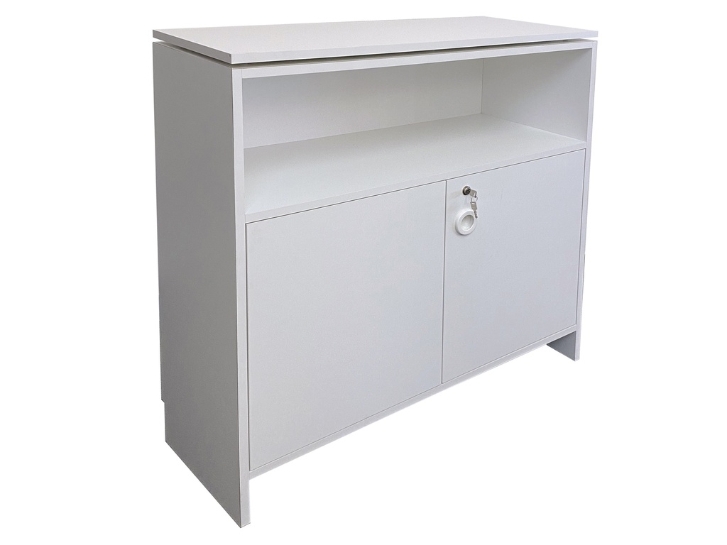 Vernier | White lockable counter, straight | H97xL100xP40cm