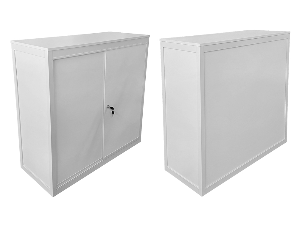 Montreux | Straight reception desk, white & lockable | H100 x L103 x P43
