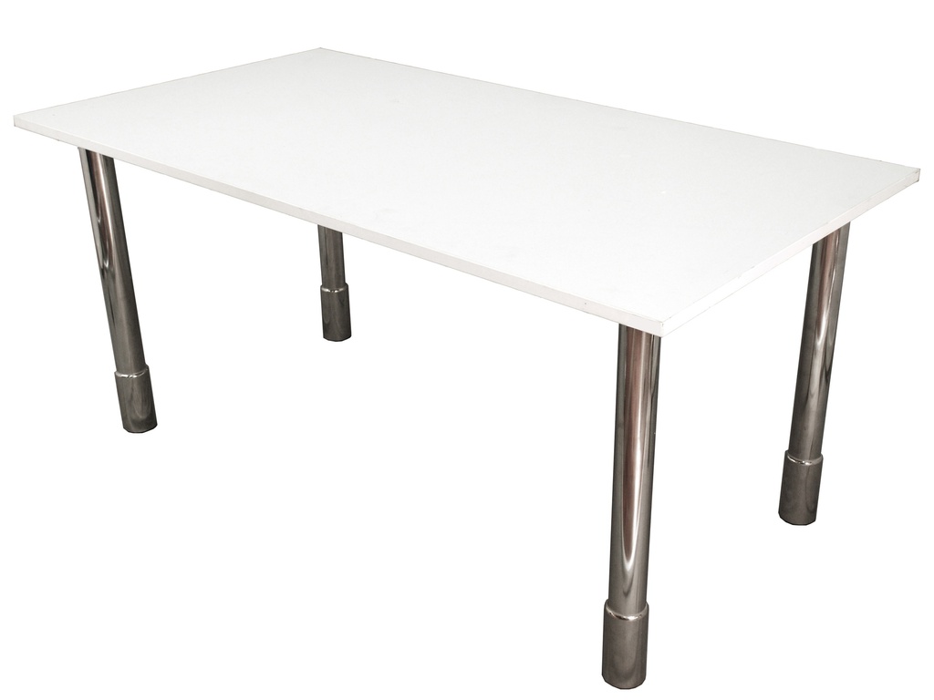 Bienne-Emmental | White wooden rectangular table