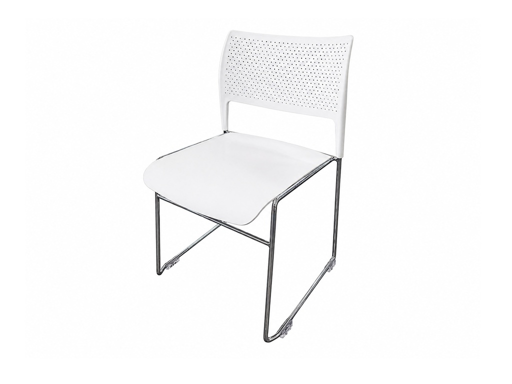 Lutry | Chaise blanche - pieds métal