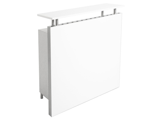 Tessin | White lockable counter, straight, grey back frame | H110xL100xP45cm