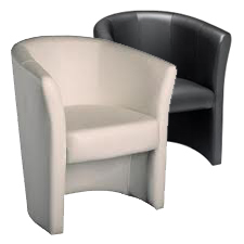 Avenche | White artificial leather armchair