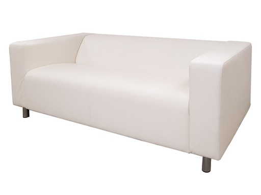 Savagnier | Canapé 2 places simili cuir blanc | L180xP85xH45/70cm
