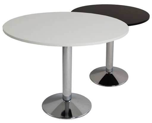 Léman | White & round wooden table | H75xD80cm